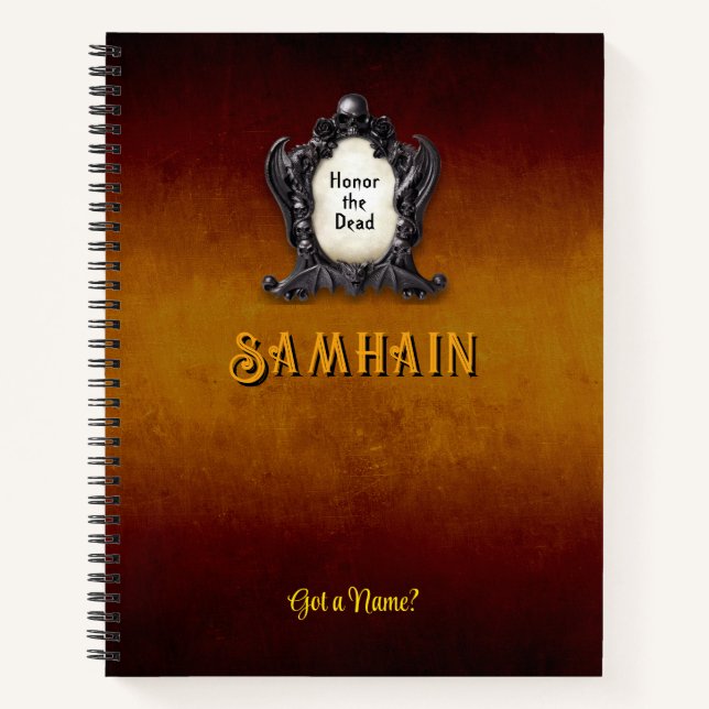 Customizable 8.5 x 11 Samhain Halloween Notebook Notizbuch (Vorderseite)