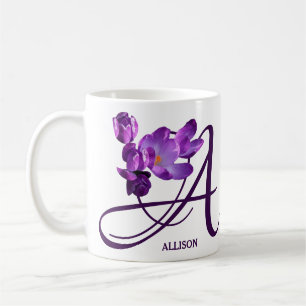 Customizable Allison name hot purple flowers boho  Kaffeetasse