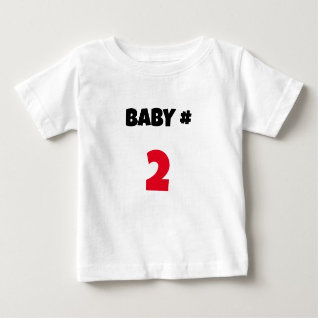 Customizable Baby # Ankündigung Baby T-shirt (Vorderseite)