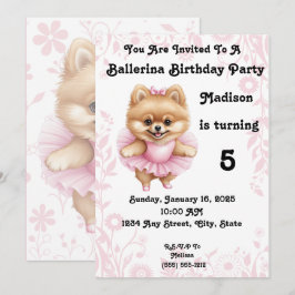 Customizable Ballerina Birthday Invitation 5 x 7 Einladung