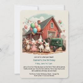 Customizable Barnyard Animal Birthday Einladung