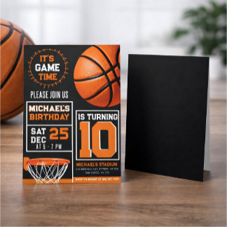 Customizable basketball birthday invitations einladung