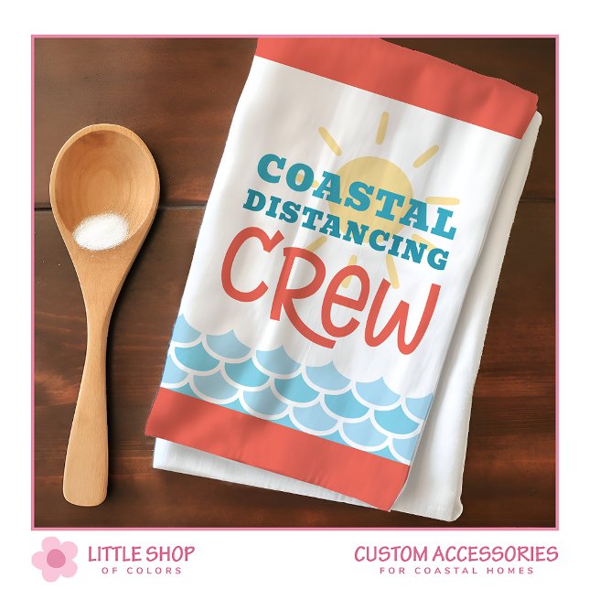 Customizable Beach Theme Sun Waves Geschirrtuch (Von Creator hochgeladen)