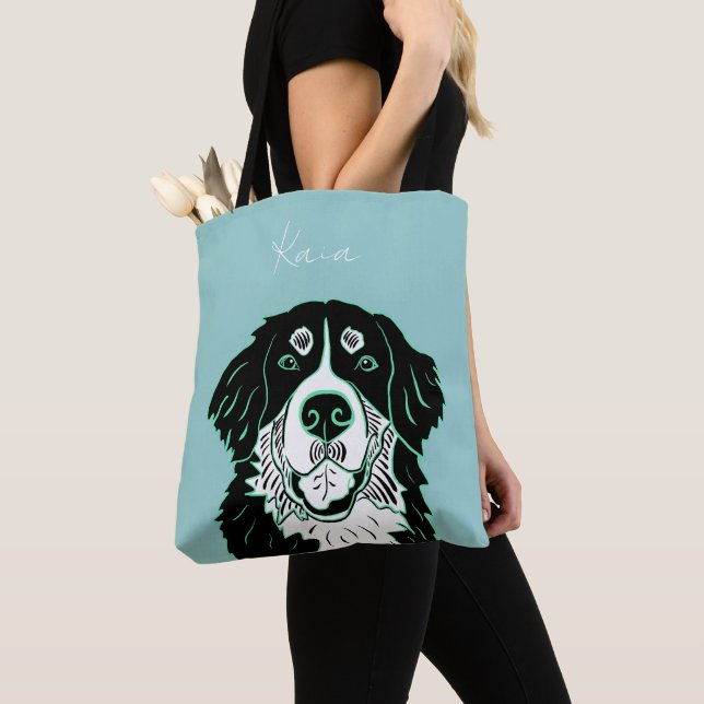 Customizable Bernese Mountain Dog   Tote Bag (Von Nahem)
