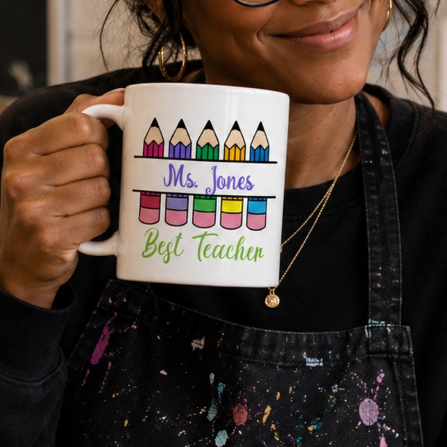 Customizable Best Teacher Appreciation Kaffeetasse (Von Creator hochgeladen)
