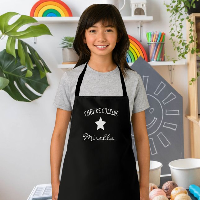 Customizable black apron - star apron for kids schürze (Von Creator hochgeladen)