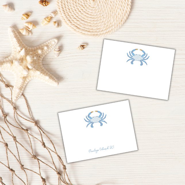 Customizable Blue Chic Crab Sticky Notes Post-it Klebezettel (Von Creator hochgeladen)