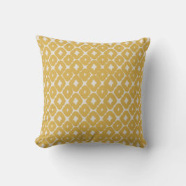 Customizable Boho Mustard Diamonds Cushion Kissen