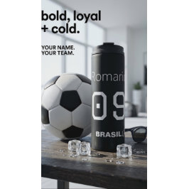 Customizable Brasil Soccer Team Monochromatic Thermosbecher