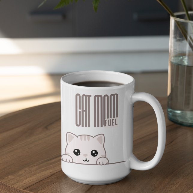 Customizable Cat Mom Fuel Kaffeetasse (Von Creator hochgeladen)