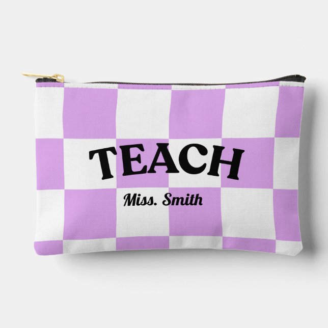 Customizable Checkered Teach Pouch Zubehörtasche (Vorderseite)