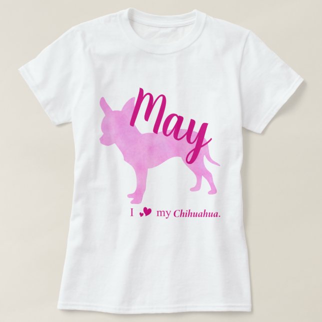 Customizable Chihuahua Pink Silhouette Tee チワワT (Design vorne)