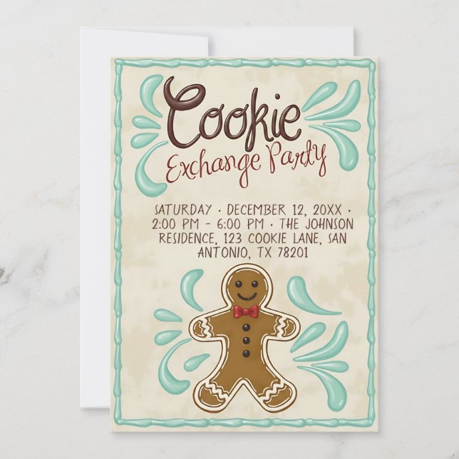 Customizable Christmas Cookie Exchange Party  Einladung (Vorderseite)