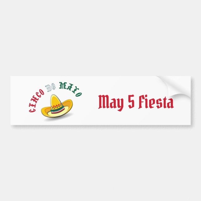 Customizable Cinco de Mayo 5 Mai Fiesta Autoaufkleber (Vorne)
