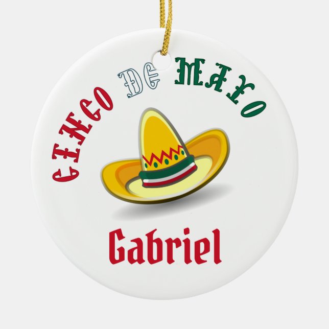 Customizable Cinco de Mayo 5 Mai Fiesta Keramik Ornament (Vorne)