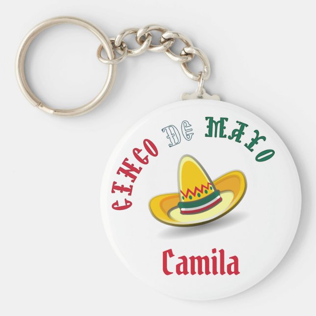 Customizable Cinco de Mayo 5 Mai Fiesta Schlüsselanhänger (Vorne)