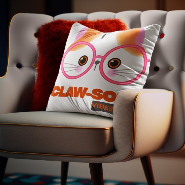 Customizable Claw-Some vibes only Cat Kissen (Von Creator hochgeladen)