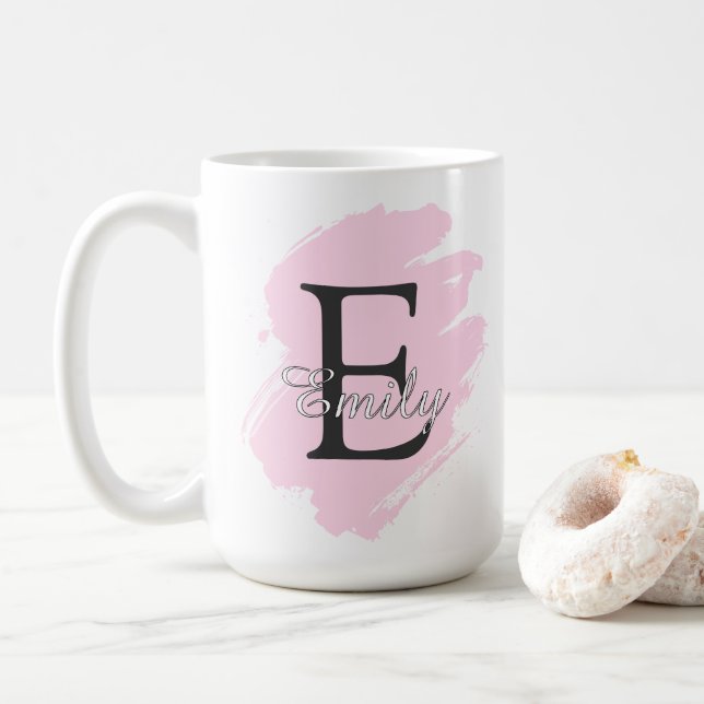Customizable Coffee Mug with Monogram & Name Kaffeetasse (Mit Donut)