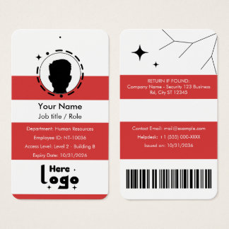 Customizable Corporate Employee ID Profile Card