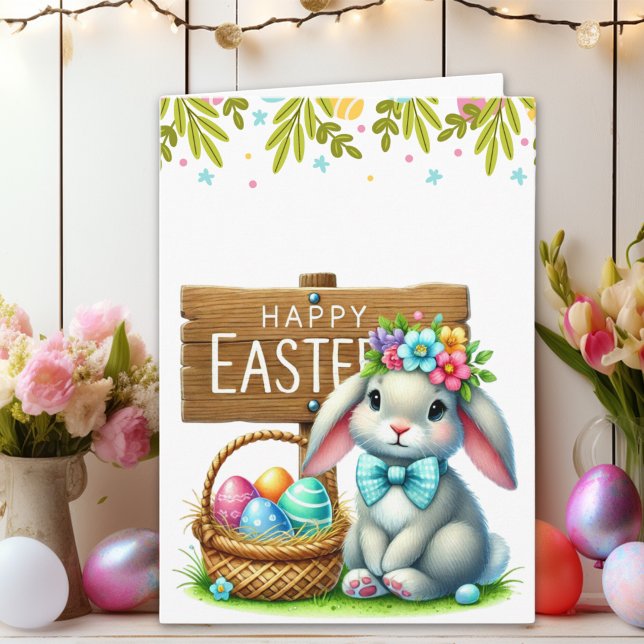 Customizable Cute Rabbit Easter Card Karte (Von Creator hochgeladen)