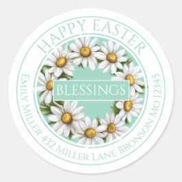 Customizable Daisy Wreath Easter Sticker