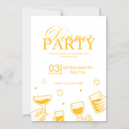 Customizable Dinner Party Invitation Card Magneteinladung