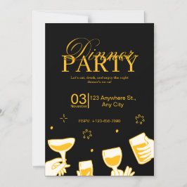 Customizable Dinner Party Invitation Card Magneteinladung