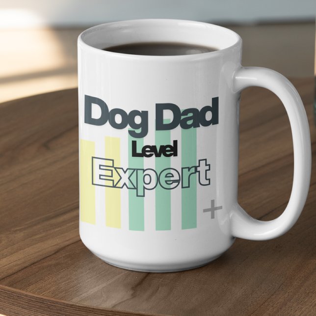 Customizable Dog Dad Level Expert Kaffeetasse (Von Creator hochgeladen)