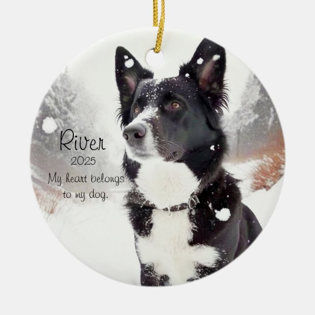 Customizable Dog Lover Heartwarming Dog Saying  Keramik Ornament (Vorne)