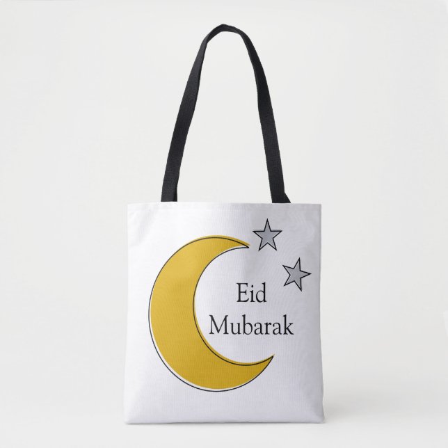 Customizable Eid Tote Bag with Crescent & Stars (Vorderseite)