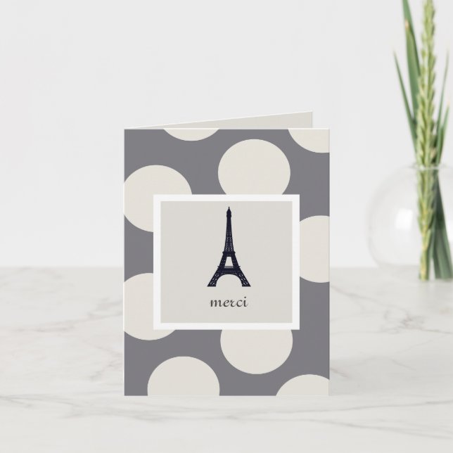Customizable Eiffel Tower Danke Thank You Card (Vorderseite)