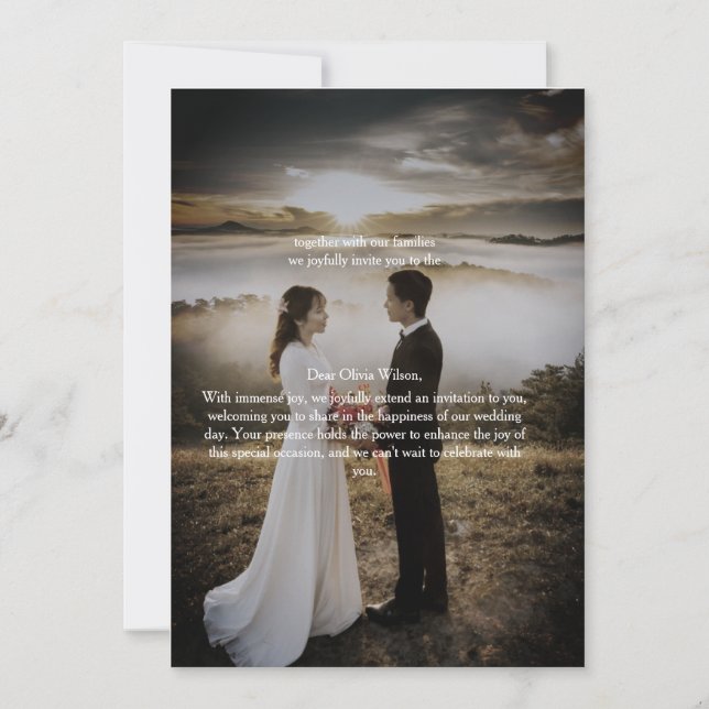 Customizable Elegant Photo Wedding Invitation  Einladung (Vorderseite)