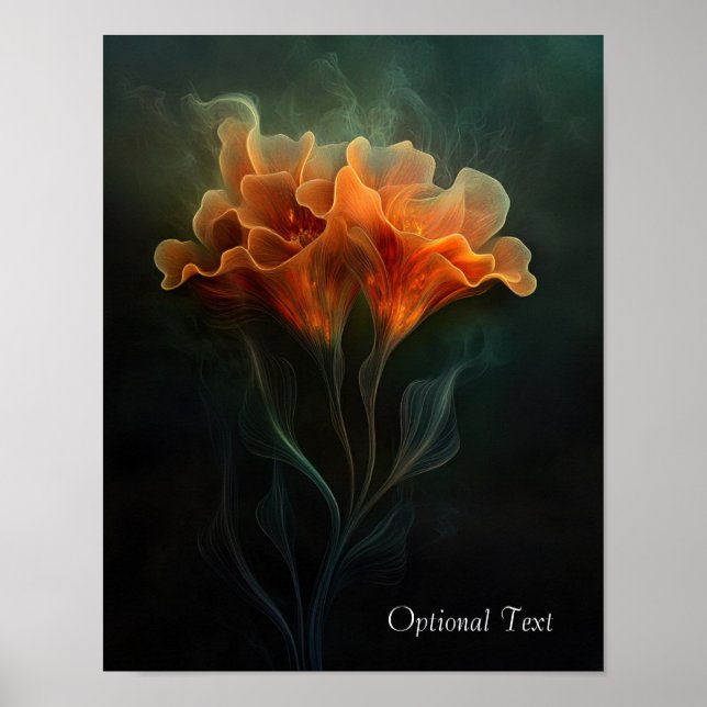 Customizable Ethereal Orange Flower Poster (Vorne)