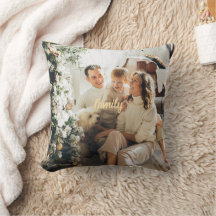 Customizable Family Holiday Throw Pillow For Decor