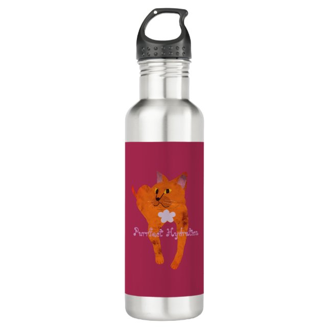 Customizable Fiona the Cat Stainless Steel Bottle Edelstahlflasche (Vorderseite)