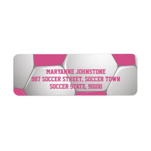 Customizable Football Soccer Ball Pink and White