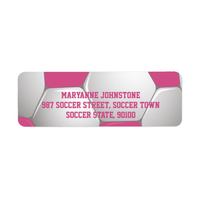 Customizable Football Soccer Ball Pink and White (Vorne)