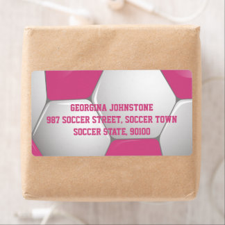 Customizable Football Soccer Ball Pink and White
