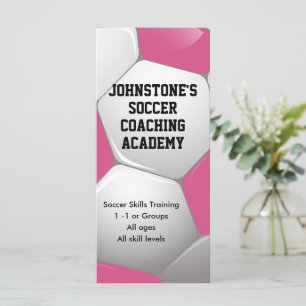 Customizable Football Soccer Ball Pink and White