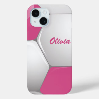 Customizable Football Soccer Ball Pink and White Case-Mate iPhone Hülle