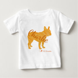 Customizable French Bulldog Pastel Orange Frenchie Baby T-shirt