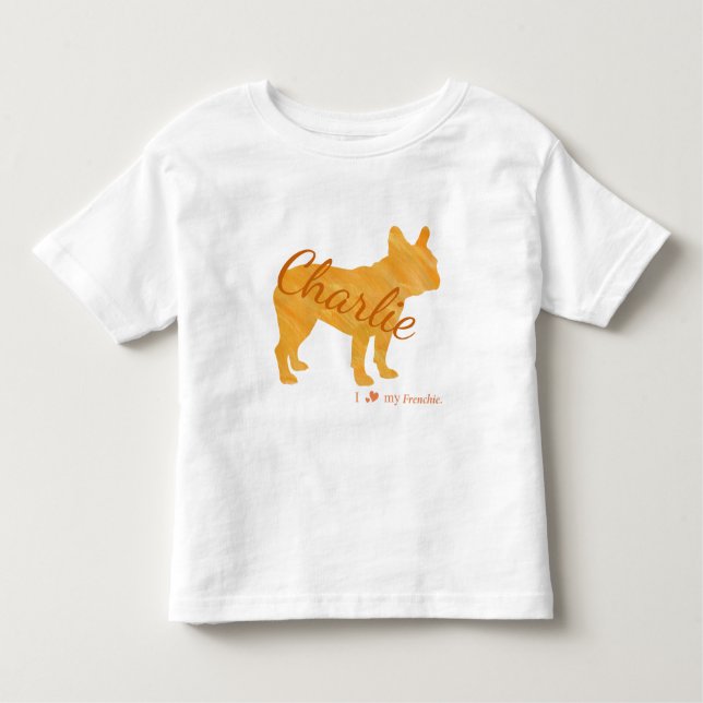 Customizable French Bulldog Pastel Orange Frenchie Kleinkind T-shirt (Vorderseite)