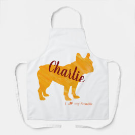 Customizable French Bulldog Pastel Orange Frenchie Schürze