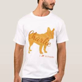 Customizable French Bulldog Pastel Orange Frenchie T-Shirt