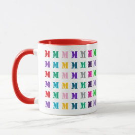 Customizable Fun Colorful Kids Monogram  Tasse