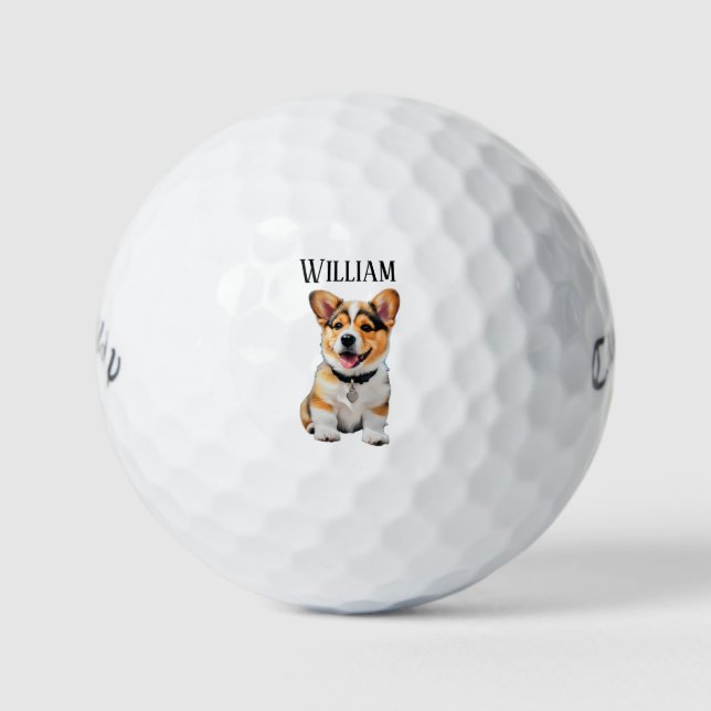 Customizable Fun Corgi Golf Balls Dog Lovers Gift Golfball (Vorderseite)