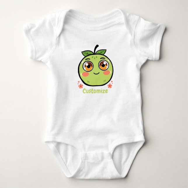 Customizable Green Fruit Baby Strampler (Vorderseite)