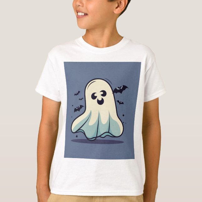 Customizable Halloween Ghost, Cute Halloween Ghost T-Shirt (Vorderseite)