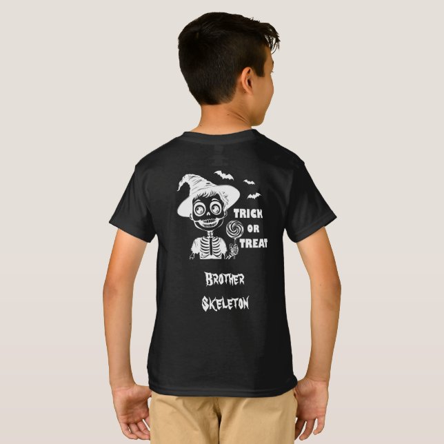 Customizable Halloween Skeleton T-shirt boy (Schwarz voll)