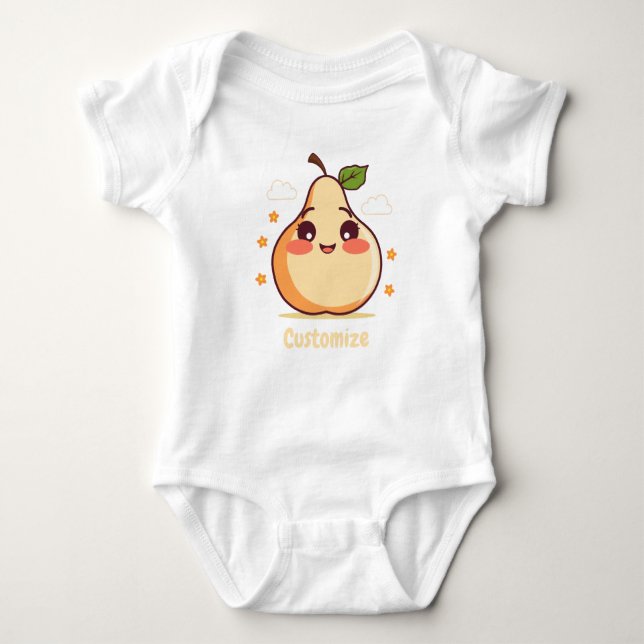 Customizable Happy Pear Baby Baby Strampler (Vorderseite)